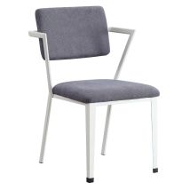 ACME 77882 Cargo - Dining Chair (Set of 2) - Gray Fabric & White