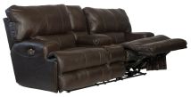 Jackson Furniture Industries 764589-1283/09-3083/09 Wembley - Italian Leather Match Power Lay Flat Reclining Console Loveseat With Power Adjustable Headrest & Lumbar - Chocolate