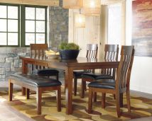 Signature Design by Ashley® D594/35/01(4)/00 Ralene - Light Brown - 6 Pc. - Extension Table, 4 Side Chairs, Bench