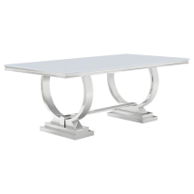CoasterElevations 108811 Antoine - Rectangular Glass Top Dining Table - White