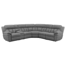 CoasterEssence 609540P Bahrain - 6 Piece Modular Power Reclining Sectional - Charcoal