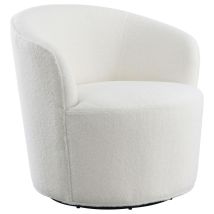 Coaster Fine Furniture 905633 Joyce - Upholstered Barrel Back Swivel Chair - White