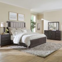 Liberty Furniture 313-BR-CKUBDMN Liberty Furniture 313-BR-CKUBDMN Modern Edge - 4 Piece Bedroom Set (California King Upholstered Bed, Dresser & Mirror, Night Stand) - Caffe