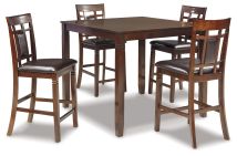 Ashley Furniture D384-223 Bennox - DRM Counter Table Set (Set of 5) - Brown