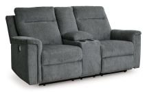 Ashley Furniture 3320296 Barnsana - Dbl Power Reclining Loveseat with Console - Gravel
