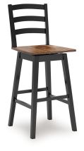 Ashley Furniture D634-230 Wildenauer - Tall Swivel Barstool (Set of 2) - Brown / Black