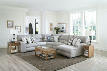 Jackson Furniture Industries 615/06/08/05/09/03-38 Jackson Furniture Industries 615/06/08/05/09/03-38 Rockport - 6 Piece Power Reclining Sectional With Lay-Back RSF Chaise And 2 Lay-Flat Reclining Seats - Gray