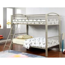 Furniture of America CM-BK1037T Lovia - Twin Over Twin Bunk Bed - Metallic Gold