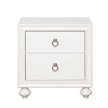 Samuel Lawrence Furniture S458-450 Bella White - Kids 2-Drawer Usb Charging Nightstand - White