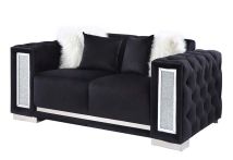 ACME LV01398 Trislar - Loveseat - Black Velvet