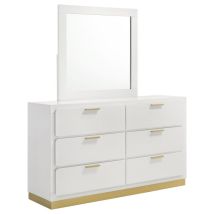 Coaster Fine Furniture 224773M Caraway - 6-Drawer Dresser With Mirror - White