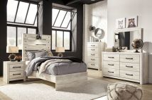Signature Design by Ashley® B192/31/36/53/52/83 Cambeck - Whitewash - 5 Pc. - Dresser, Mirror, Twin Panel Bed