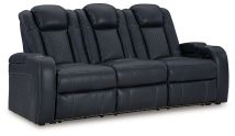 Signature Design by Ashley® 3660315 Fyne-dyme - Sapphire - Power Reclining Sofa With Adj Headrest