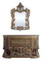 ACME BD00473 Constantine - Mirror - Brown & Gold Finish