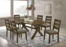 CoasterEveryday 106381-S7 Alston - 7 Piece Rectangular Dining Table Set - Knotty Nutmeg