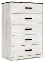 Signature Design by Ashley® EB4121-245 Shawburn - White / Black / Gray - Five Drawer Chest - Vinyl-Wrapped