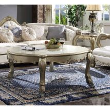 ACME 84875 Dresden II - Coffee Table - Gold Patina & Bone