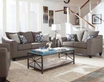 CoasterEssence 506021-S2 Salizar - 2 Piece Upholstered Flared Arm Sofa Set - Gray