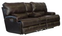 Jackson Furniture Industries 64589-1283/09-3083/09 Wembley - Italian Leather Power Lay Flat Reclining Console Loveseat With Power Adjustable Headrest - Chocolate