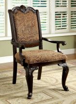 Furniture of America CM3319F-AC-2PK Bellagio Fabric Arm Chair (Set of 2) - Brown Cherry / Brown