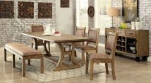 Furniture of America CM3829T-TABLE Gianna - 9Dining Table - Rustic Oak / Brown