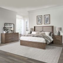 Liberty Furniture 306-BR-KSHDMN Liberty Furniture 306-BR-KSHDMN South Bend - 4 Piece Bedroom Set (King Shelter Bed, Dresser & Mirror, Night Stand) - Burnished Clay