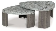 Ashley Furniture T600-0 Surmour - Stacked Cocktail Table - Gray / Brown