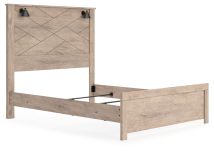 Signature Design by Ashley® B1191/57/54/98 Senniberg - Light Brown / White - Queen Panel Bed With Sconce Lights