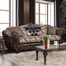 Furniture of America SM6416-SF Quirino - Sofa - Light Brown / Dark Brown