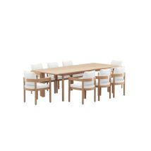 New Classic 60-G5511-9SW New Classic 60-G5511-9SW Wesley - Patio 9 Piece Dining Set Table & 8 Chairs - White