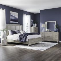 Liberty Furniture 694-BR-KCPBDMC Liberty Furniture 694-BR-KCPBDMC New Haven - 4 Piece Bedroom Set (California King Panel Bed, Dresser & Mirror, Chest) - Sanctuary White