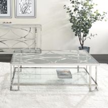 ACME LV02079 Kalan - Coffee Table - Glass & Silver