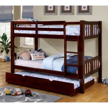 Furniture of America CM-BK929EX-BED Cameron - Twin Over Twin Bunk Bed - Dark Walnut