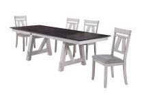 New Classic 40-1903-D4C Maisie - Dining Table & 4 Chairs - White / Dark Brown