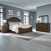 Liberty Furniture 512-BR-CPSDMN Liberty Furniture 512-BR-CPSDMN Arden Road - 4 Piece Bedroom Set (California King Poster Bed, Dresser & Mirror, Night Stand) - Cherry