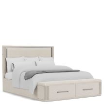 Riverside Furniture 78273-78274-78276 Alexis - Queen Upholstered Storage Bed - Latte Essence