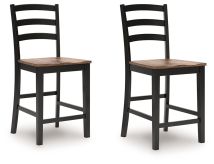Ashley Furniture D634-124 Wildenauer - Barstool (Set of 2) - Brown / Black