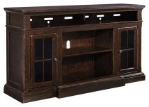 Signature Design by Ashley® W701-88 Roddinton - Dark Brown - XL TV Stand w/Fireplace Option