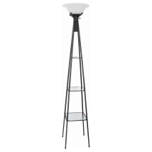 CoasterEveryday 901420 Gianni - 3-Shelf Frosted Torchiere Floor Lamp - Black