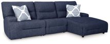 Ashley Furniture 93607S6 Ashley Furniture 93607S6 Acklen Place - 3-Piece Power Reclining Sectional With RAF Power Reclining Back Chaise - Navy