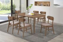 Coaster Fine Furniture 108461-S7 Dortch - 7 Piece Oval Solid Wood Dining Set - Walnut