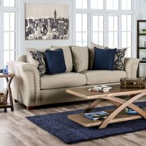 Furniture of America SM6438-SF Belsize - Sofa - Beige / Navy