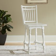 Liberty Furniture 244-B400324 Magnolia Manor - Spindle Back Swivel Counter Height Chair - Antique White
