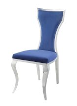 ACME DN01192 Azriel - Side Chair (Set of 2) - Blue Velvet & Mirroed Silver Finish