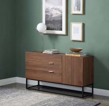 ACME AC00792 Walden - Console Table - Walnut & Black Finish