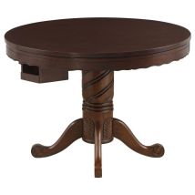 CoasterEssence 100871 Turk - Round Dining And Billiard Poker Game Table - Tobacco