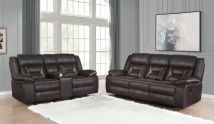 CoasterEveryday 651354-S2 Greer - 2 Piece Upholstered Reclining Sofa Set - Brown