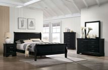 Furniture of America CM7966BK-Q-BED Louis Philippe - Queen Bed - Black