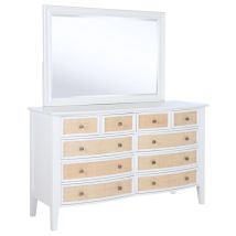 Coaster Fine Furniture 223473M Bexhill - 10-Drawer Dresser And Mirror - White