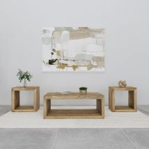 Coaster Fine Furniture 704838-S3 Benton - 3 Piece Solid - Mango Coffee And End Table Set - Natural